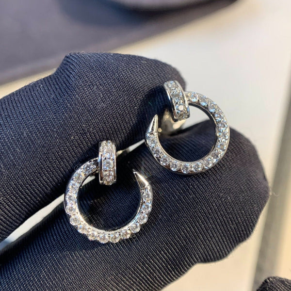 ˇFashion StreetˇJUSTE EARRINGS SILVER DIAMONDS