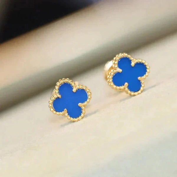 ˇFashion StreetˇCLOVER MINI 9.5MM TURQUOISE EARRINGS