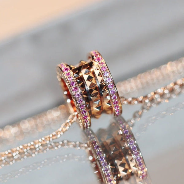 ˇFashion StreetˇZERO 1 ROCK PINK GOLD PINK DIAMOND NECKLACE