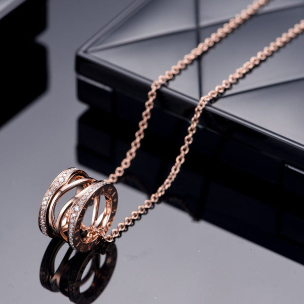 ˇFashion StreetˇZERO 1 PINK GOLD DIAMOND OPEN NECKLACE