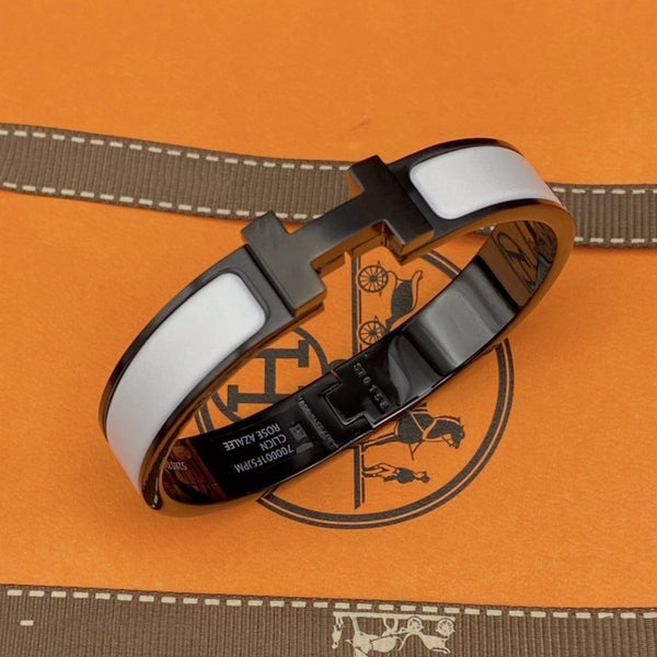 ˇFashion StreetˇH BRACELET 12MM BLACK WHITE CERAMIC