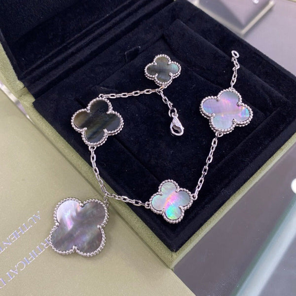 ˇFashion StreetˇCLOVER 5 MOTIFS DARK MOP BRACELET