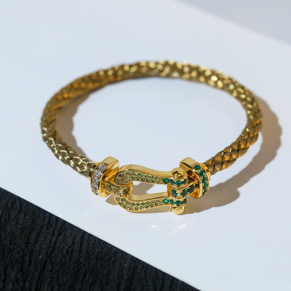 ˇFashion StreetˇFORCE 10 GOLD GREEN DIAMOND PAVED