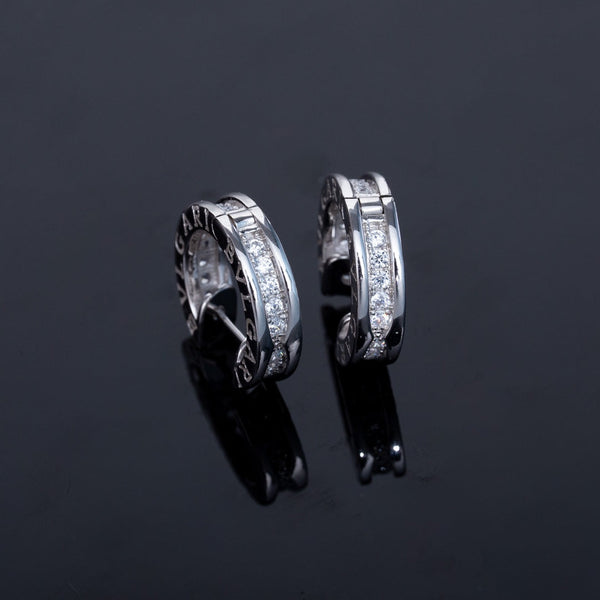 ˇFashion StreetˇZERO 1 MINI SILVER DIAMOND EARRINGS