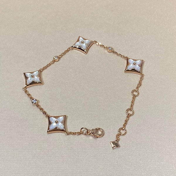 ˇFashion StreetˇSTAR 4 MOTIF MOP DIAMOND PINK GOLD BRACELET