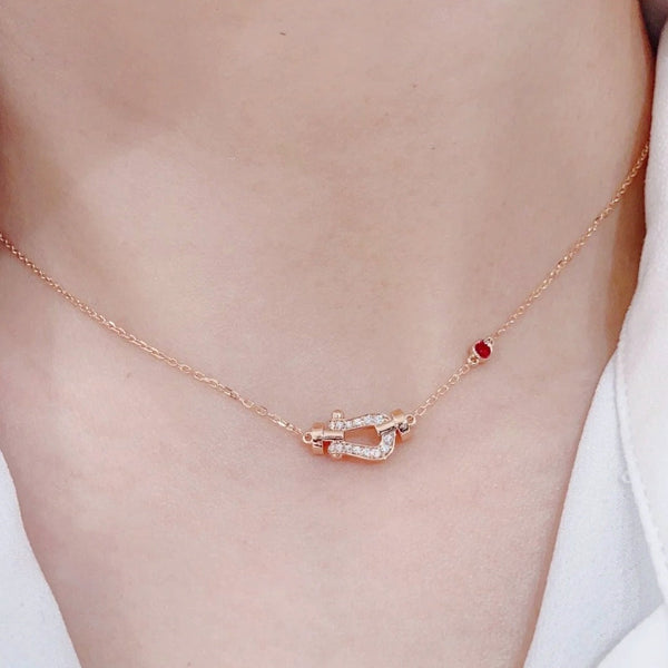 ˇFashion StreetˇFORCE 10 DIAMOND PINK GOLD NECKLACE