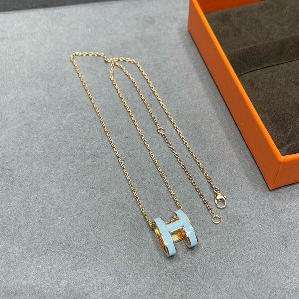 ˇFashion StreetˇPOP H SKY BLUE NECKLACE