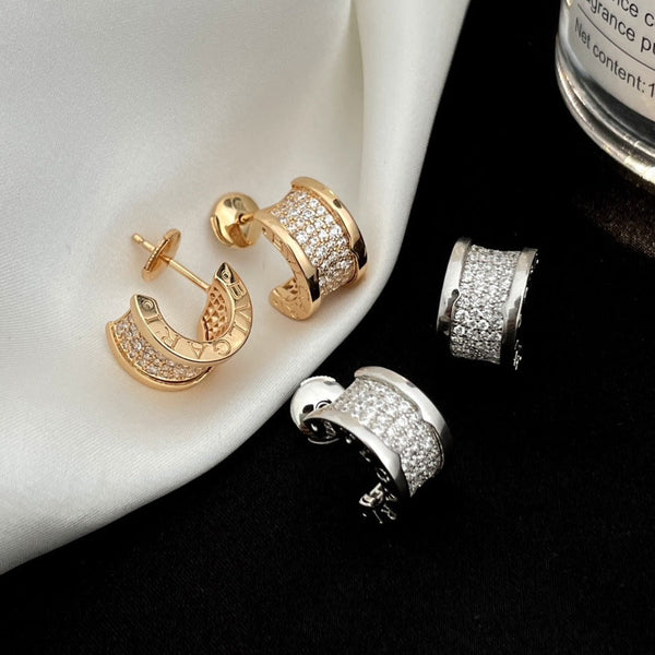 ˇFashion StreetˇZERO 1 DIAMOND PAVED EARRINGS