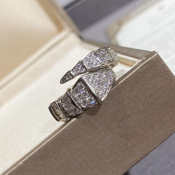 ˇFashion StreetˇSERPENTI LARGE RING SILVER DIAMOND PAVED