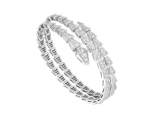 ˇFashion StreetˇSERPENTI BRACELET SILVER DIAMOND DOUBLE ROW