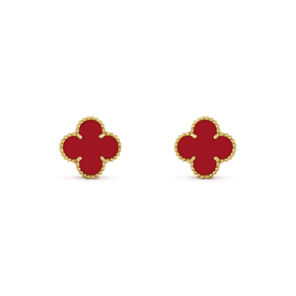 ˇFashion StreetˇCLOVER MINI 9.5MM CARNELIAN EARRINGS
