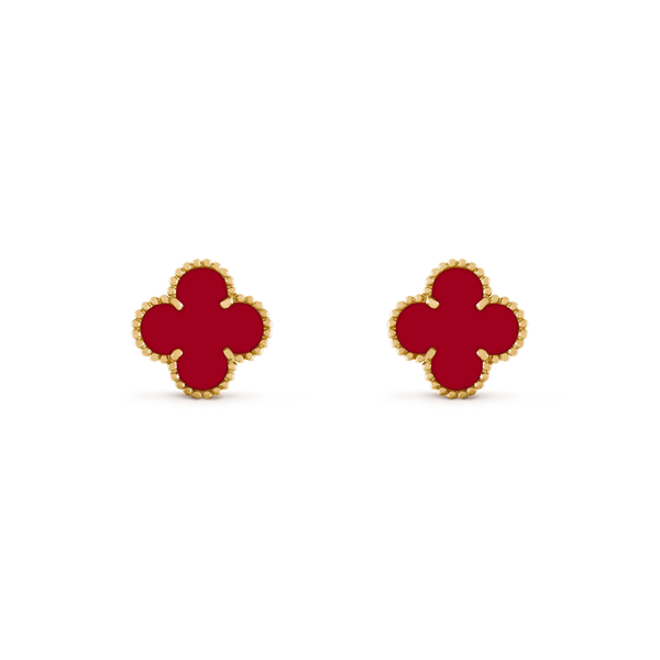 ˇFashion StreetˇCLOVER MEDIUM 1 MOTIFS CARNELIAN  EARRINGS
