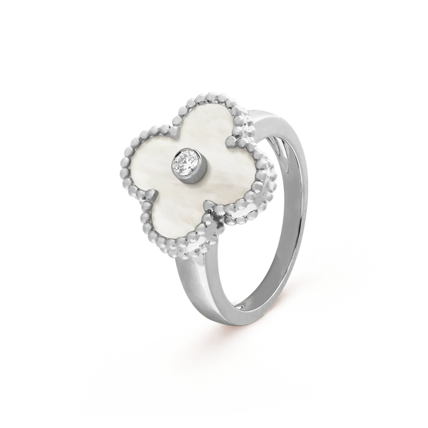 ˇFashion StreetˇCLOVER SILVER MOP DIAMOND RING
