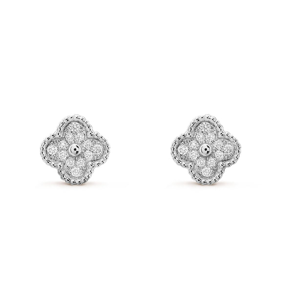 ˇFashion StreetˇCLOVER MINI DIAMOND STUD EARRINGS