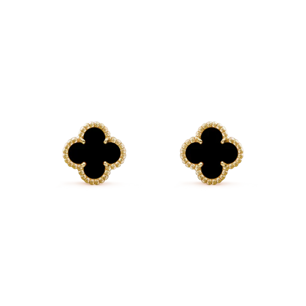ˇFashion StreetˇCLOVER MINI 9.5MM BLACK MOP EARRINGS