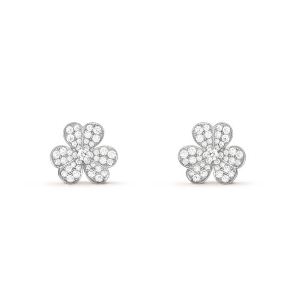 ˇFashion StreetˇCLOVER COMOS DIAMOND EARRINGS SILVER
