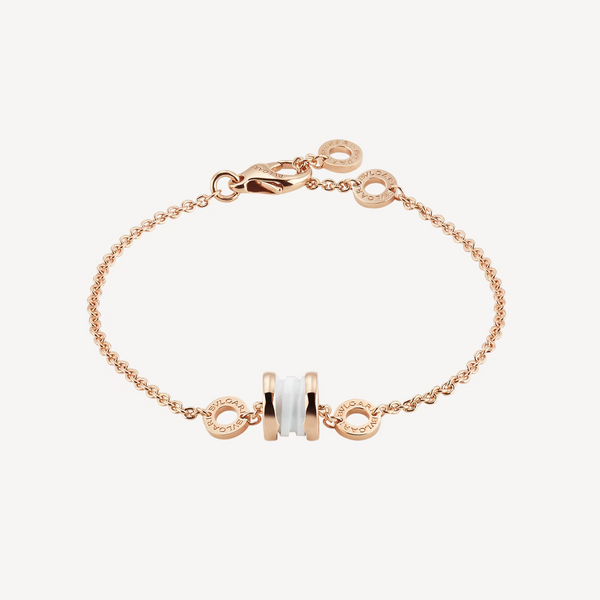 ˇFashion StreetˇZERO 1 SOFT PINK GOLD AND WHITE CERAMIC BRACELET