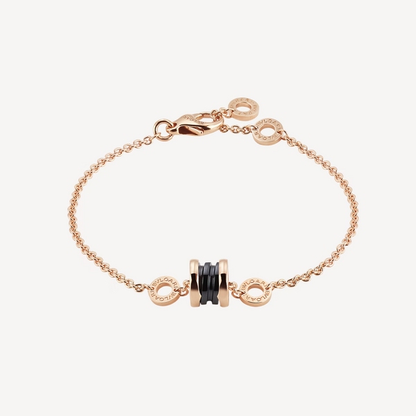 ˇFashion StreetˇZERO 1 SOFT PINK GOLD AND BLACK CERAMIC BRACELET