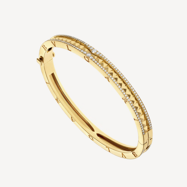ˇFashion StreetˇZERO 1 SPIRAL AND PAVED DIAMOND GOLD BRACELET