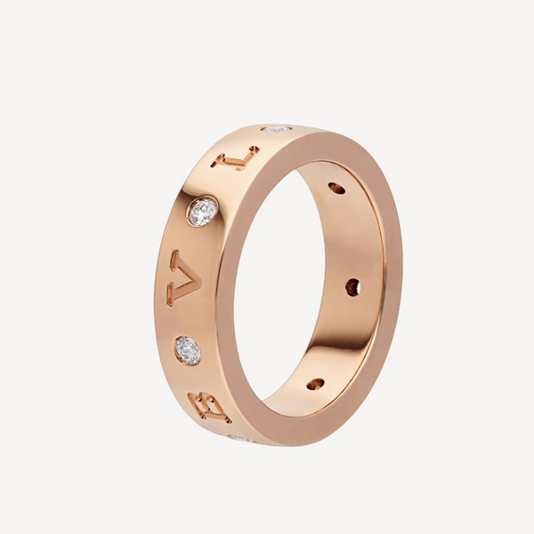 ˇFashion StreetˇZERO 1 ESSENTIAL PINK GOLD BAND WITH DIAMONDS RING