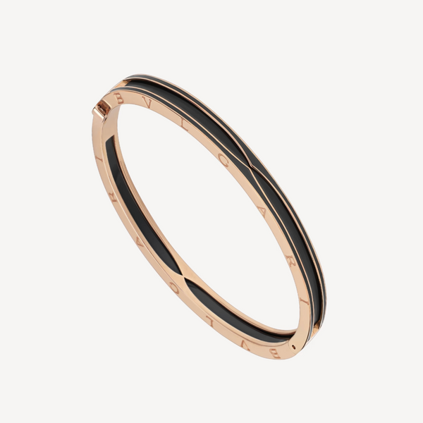 ˇFashion StreetˇZERO 1 PINK GOLD WITH MATTE BLACK CERAMIC BRACELET