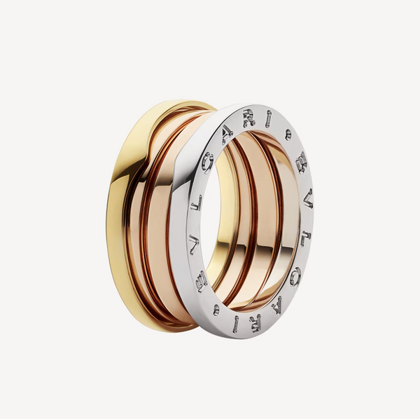 ˇFashion StreetˇZERO 1 THREE-BAND ROSE WHITE AND YELLOW RING