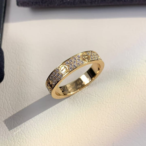 ˇFashion StreetˇLOVE RING 3.6MM DIAMOND PAVED