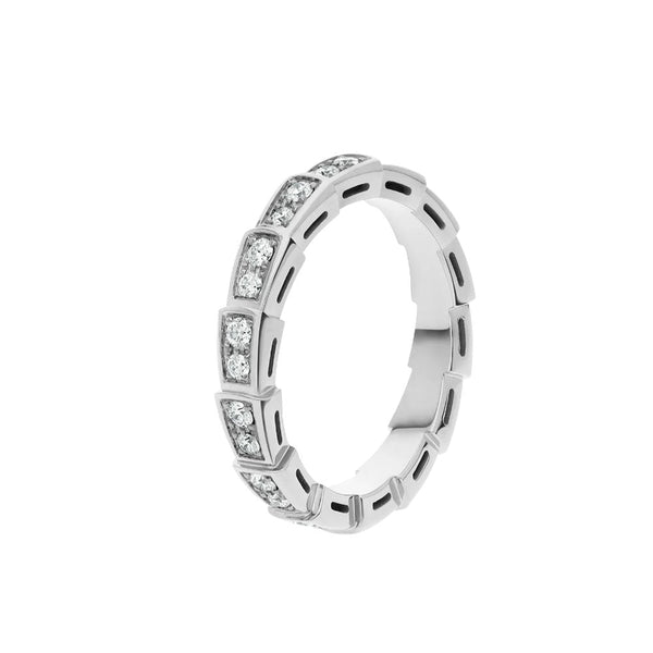 ˇFashion StreetˇSERPENTI RING SILVER DIAMOND PAVED 3MM