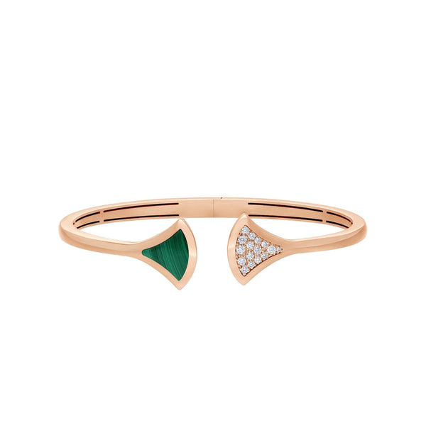 ˇFashion StreetˇDREAM BRACELET OPEN MALACHITE PINK GOLD