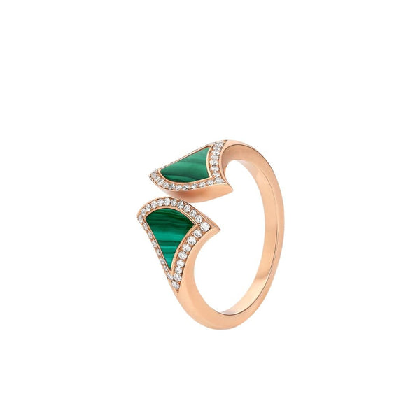 ˇFashion StreetˇDREAM MALACHITE DIAMOND OPEN RING
