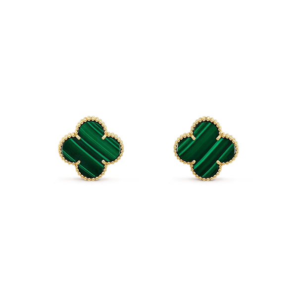 ˇFashion StreetˇCLOVER MINI 9.5MM MALACHITE  EARRINGS
