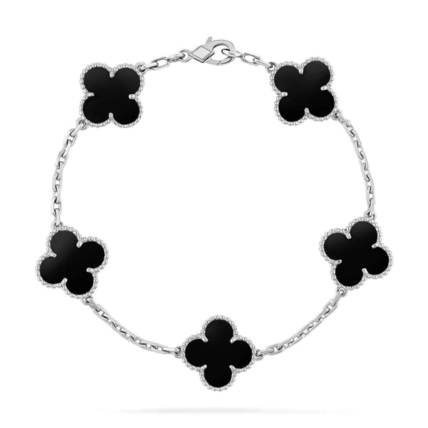 ˇFashion StreetˇCLOVER 5 MOTIF ONYXS  BRACELET