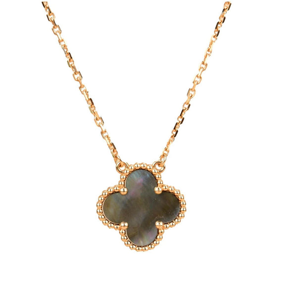 ˇFashion StreetˇCLOVER 15MM  GRAY MOTHER OF PEARL NECKLACE