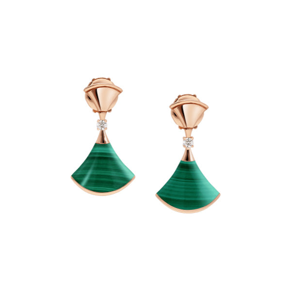 ˇFashion StreetˇDREAM MALACHITE PINK GOLD EARRINGS
