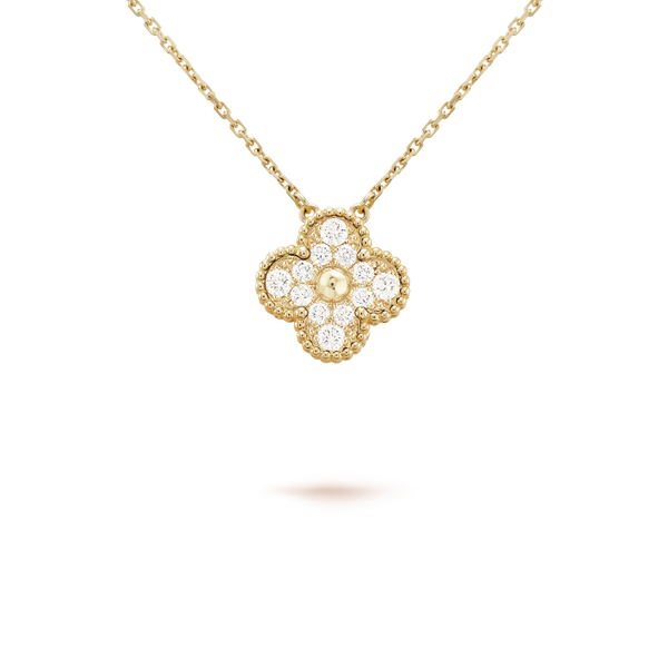 ˇFashion StreetˇCLOVER 15MM DIAMOND SINGLE FLOWER NECKLACE