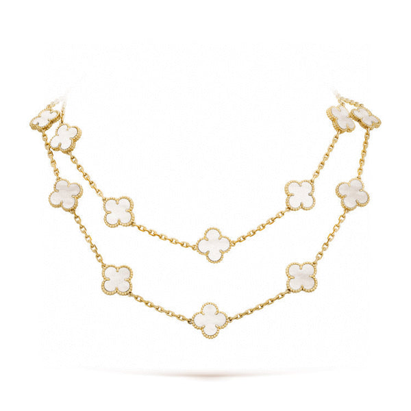ˇFashion StreetˇCLOVER 20 MOTIFS WHITE MOP NECKLACE