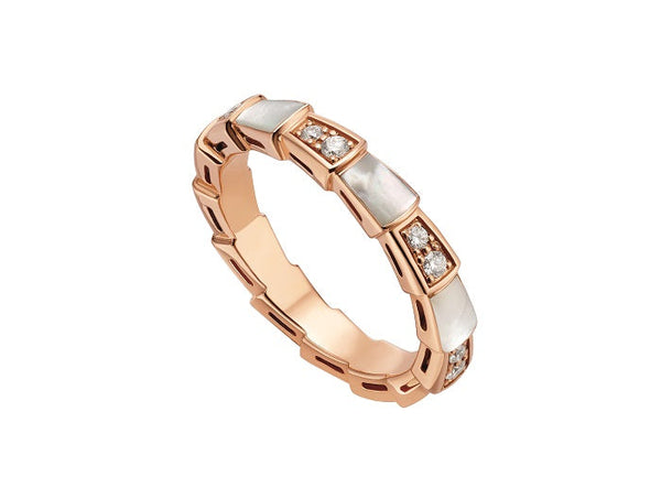 ˇFashion StreetˇSERPENTI RING PINK GOLD DIAMOND MOP 3MM