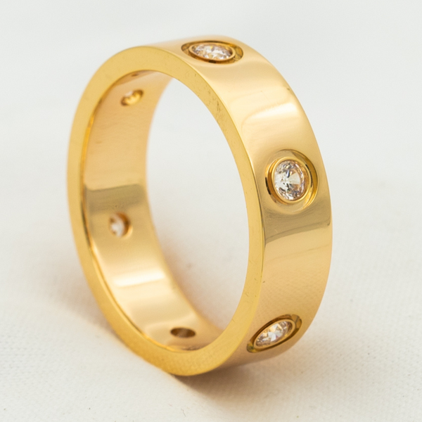 ˇFashion StreetˇLOVE RING 5.5MM 6 DIAMONDS PINK GOLD