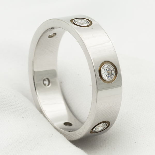 ˇFashion StreetˇLOVE RING 5.5MM 6 DIAMONDS SILVER