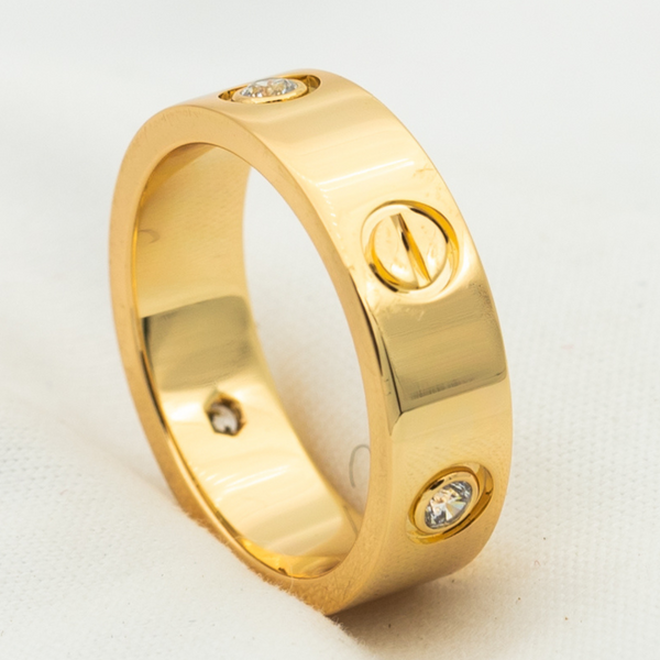 ˇFashion StreetˇLOVE RING 5.5MM 3 DIAMONDS PINK GOLD