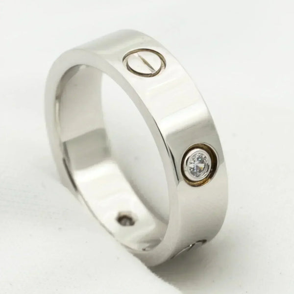 ˇFashion StreetˇLOVE RING 5.5MM 3 DIAMONDS SILVER