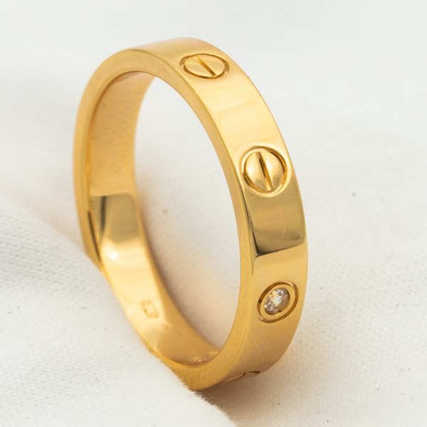 ˇFashion StreetˇLOVE RING 4MM 1 DIAMOND PINK GOLD