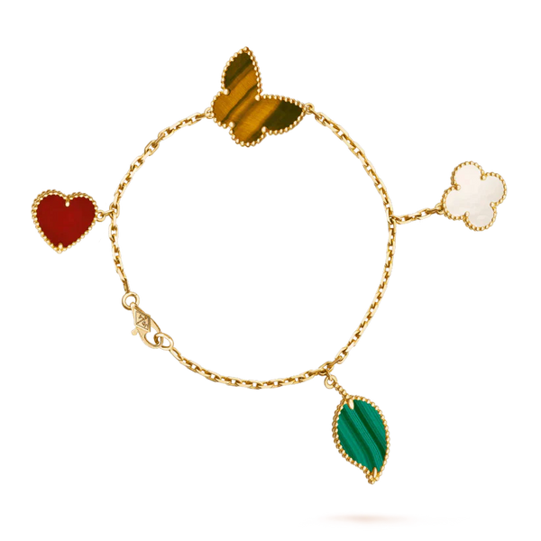 ˇFashion StreetˇLUCKY SPRING 5 MOTIF GOLD BRACELET