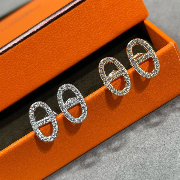 ˇFashion StreetˇHM FULL DIAMOND PIG NOSE STUD EARRINGS