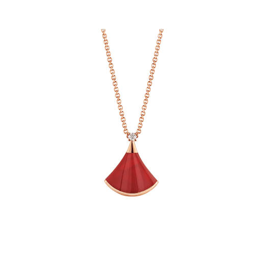ˇFashion StreetˇDREAM NECKLACE CARNELIAN 1 DIAMOND