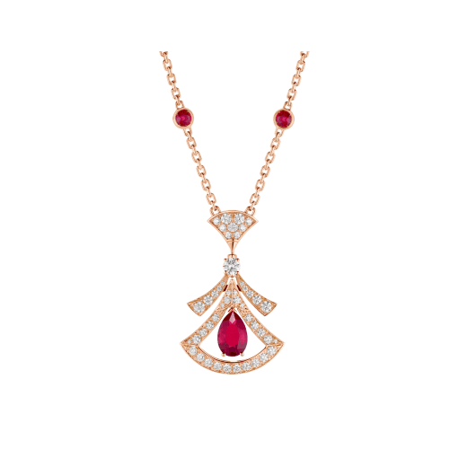 ˇFashion StreetˇDREAM NECKLACE CARNELIAN DIAMOND PINK GOLD
