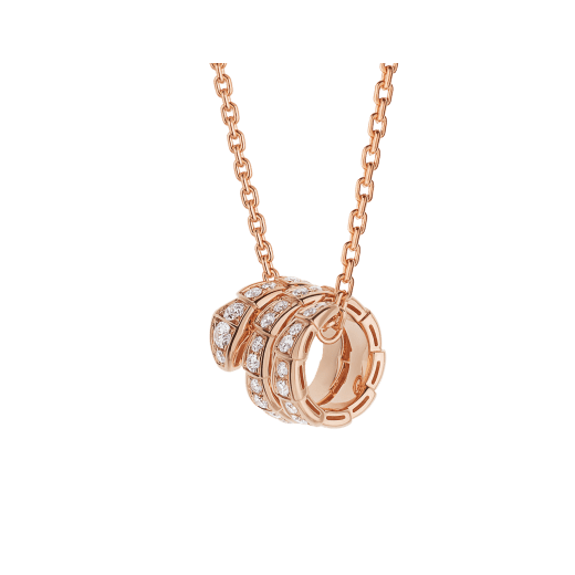 ˇFashion StreetˇSERPENTI PINK GOLD NECKLACE DOUBLE RING DIAMOND