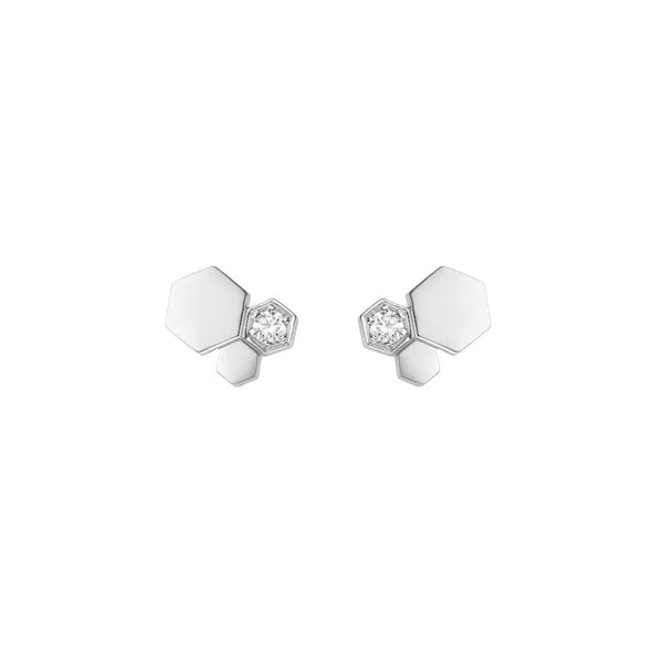 ˇFashion StreetˇBEE LOVE SILVER DIAMOND EARRINGS