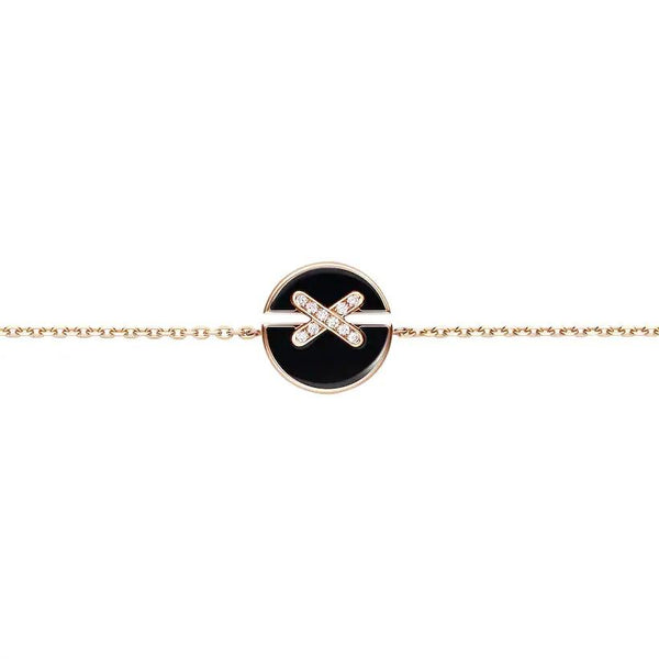 ˇFashion StreetˇJEUX DE BRACELET ONYX PINK GOLD DIAMOND