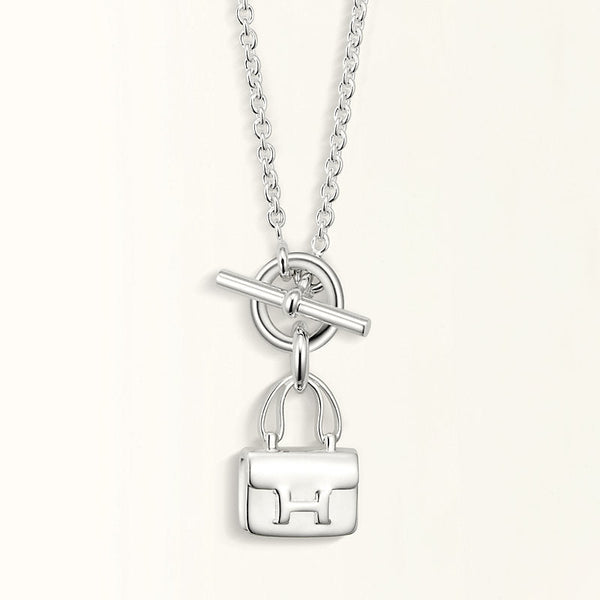 ˇFashion StreetˇPOP H PEDANT SILVER NECKLACE
